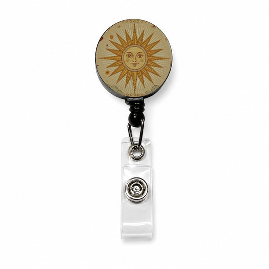 Sun Tarot Celestial Radiance Retractable ID Key Card Name Tag Badge Holder with Clip