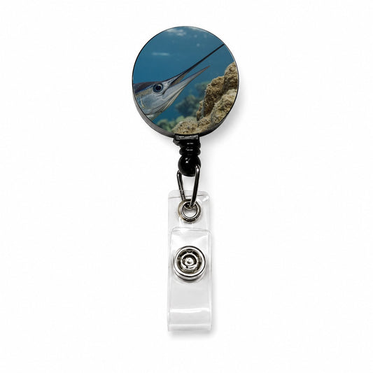 Swordfish Deep Sea Reef Retractable ID Key Card Name Tag Badge Holder with Clip