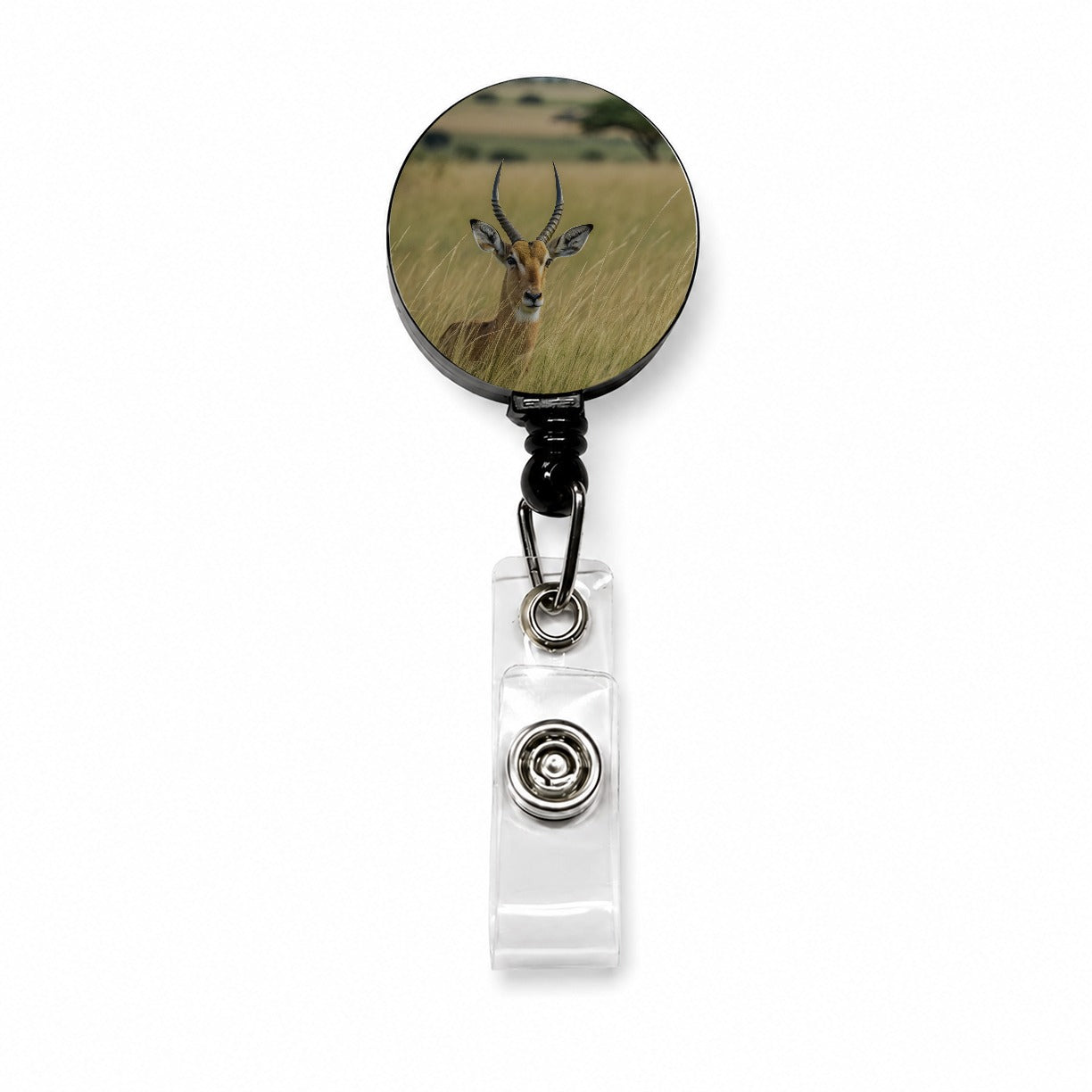 Watchful Antelope Nature Scene Retractable ID Key Card Name Tag Badge Holder with Clip