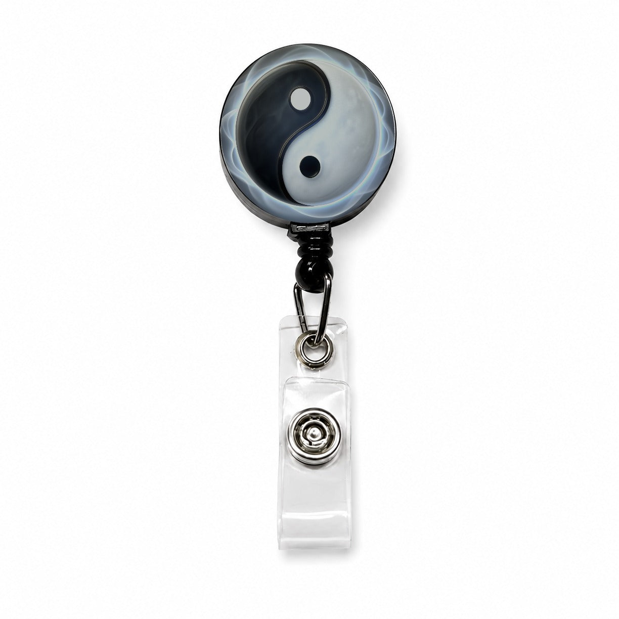 Yin Yang Spiritual Retractable ID Key Card Name Tag Badge Holder with Clip