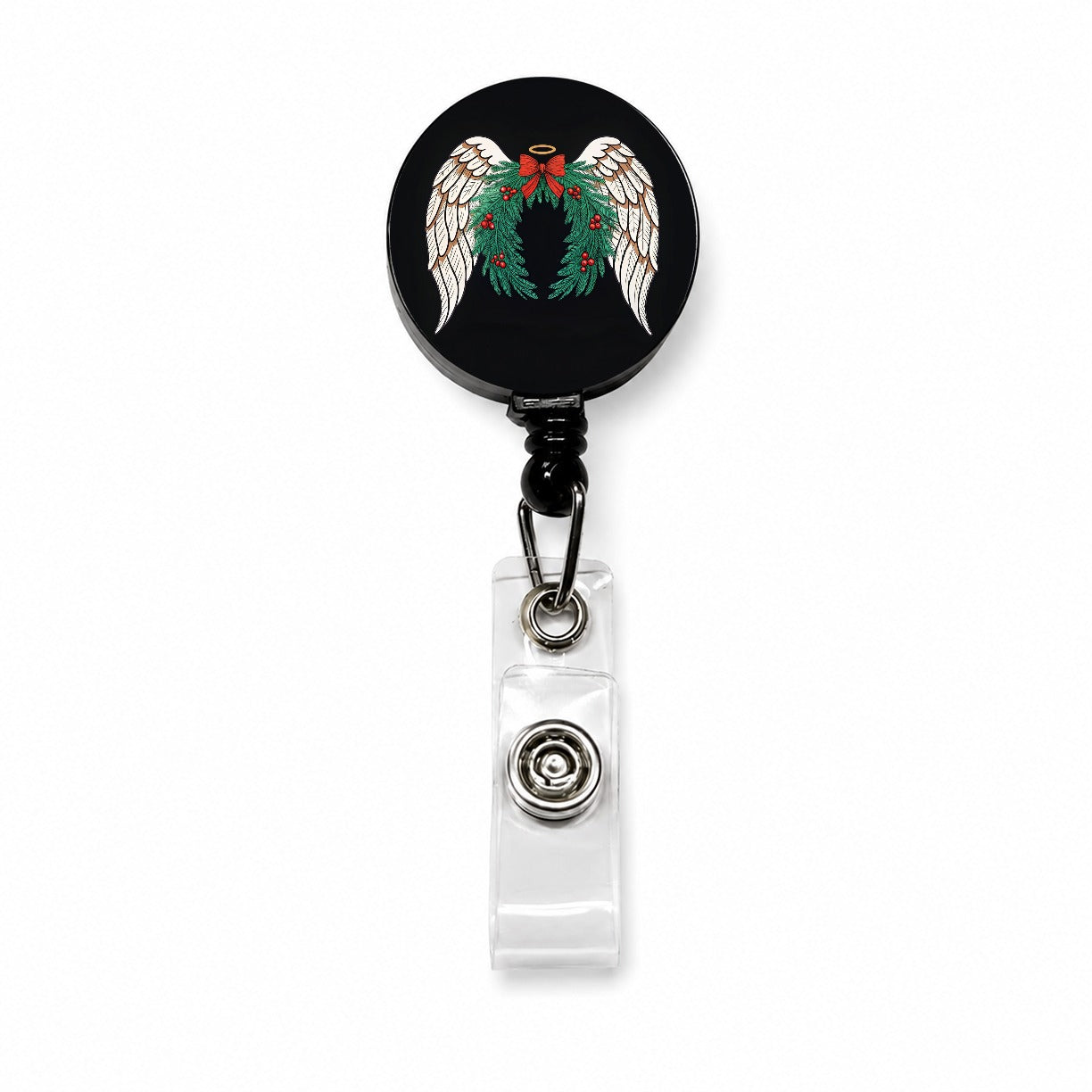 Angel Wings Christmas Retractable ID Key Card Name Tag Badge Holder with Clip