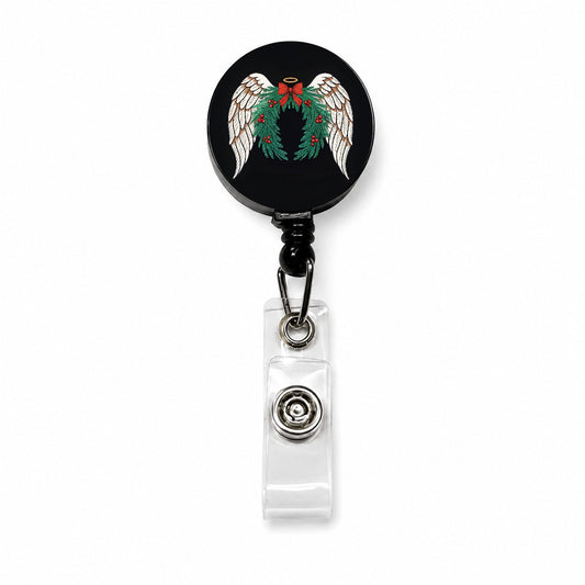 Angel Wings Christmas Retractable ID Key Card Name Tag Badge Holder with Clip