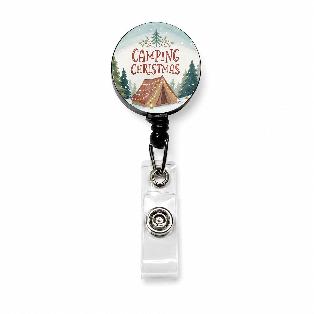 Camping Christmas Tent Retractable ID Key Card Name Tag Badge Holder with Clip