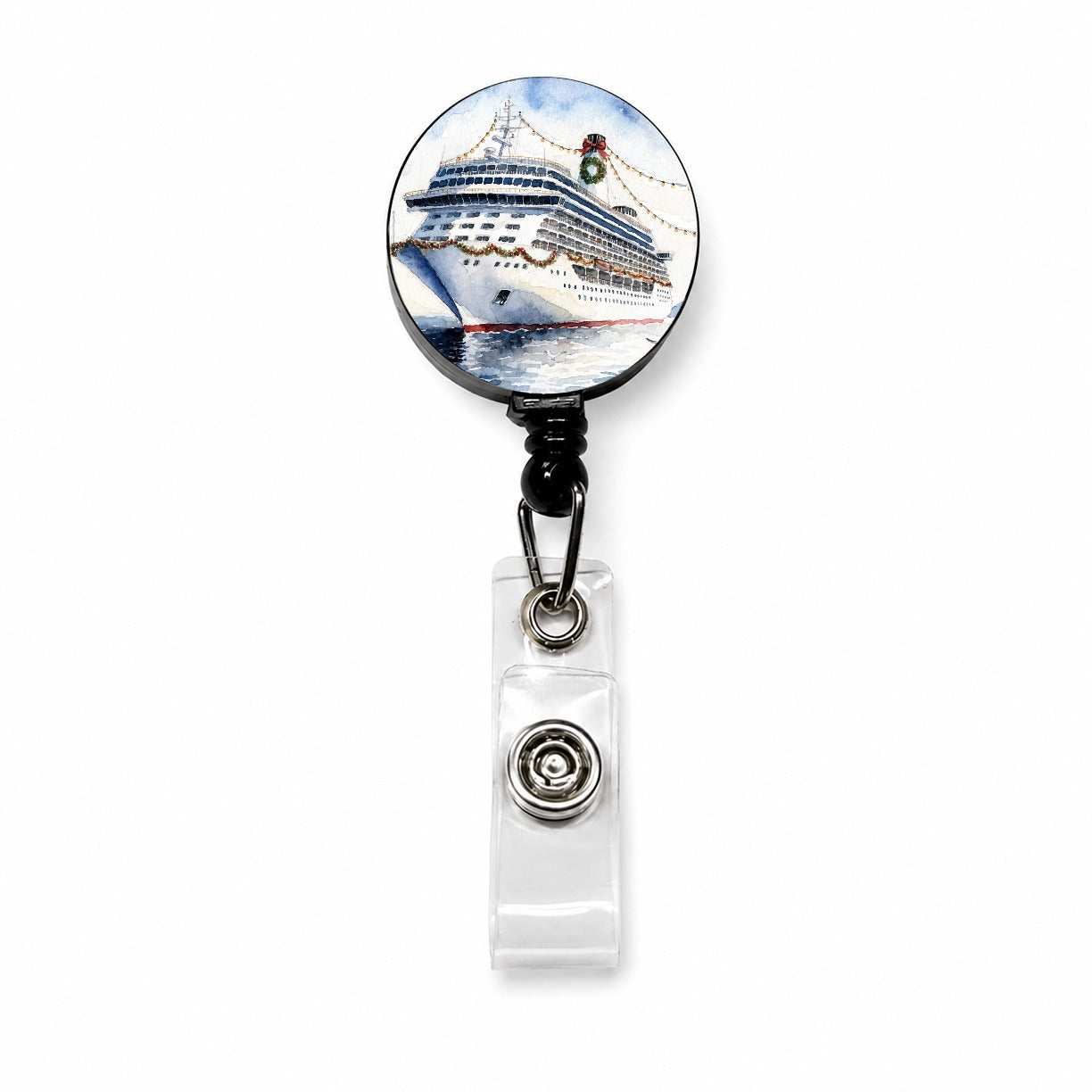 Christmas Cruise Ship Retractable ID Key Card Name Tag Badge Holder with Clip