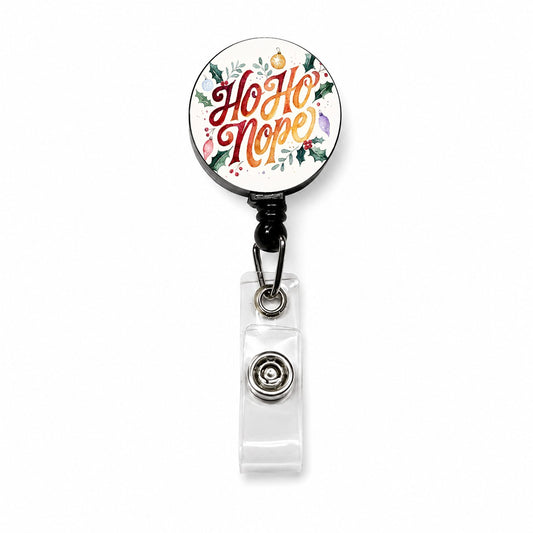 Ho Ho Nope Christmas Funny Retractable ID Key Card Name Tag Badge Holder with Clip