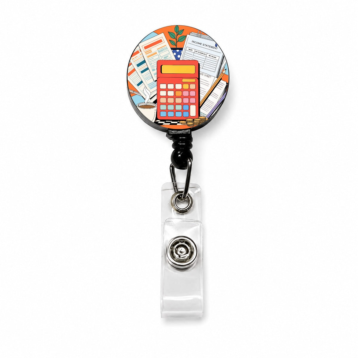 Accountant Bookkeeper Retractable ID Key Card Name Tag Badge Holder with Clip