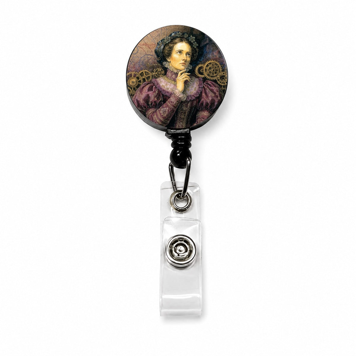 Ada Lovelace Mathematician Retractable ID Key Card Name Tag Badge Holder with Clip