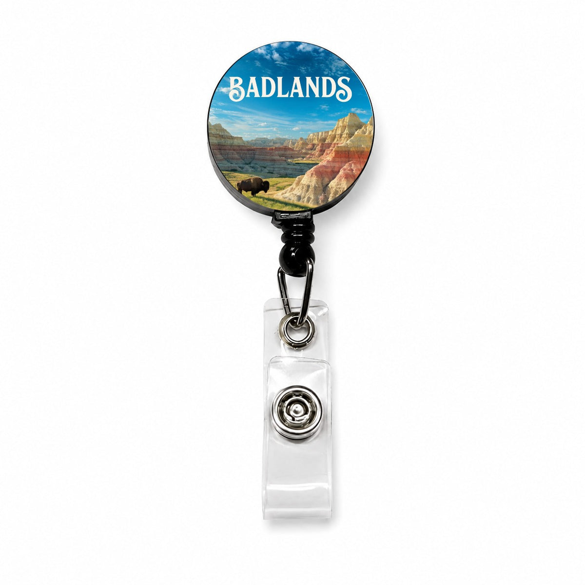Badlands South Dakota Travel Retractable ID Key Card Name Tag Badge Holder with Clip