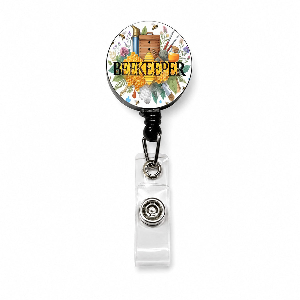 Beekeeper Retractable ID Key Card Name Tag Badge Holder with Clip