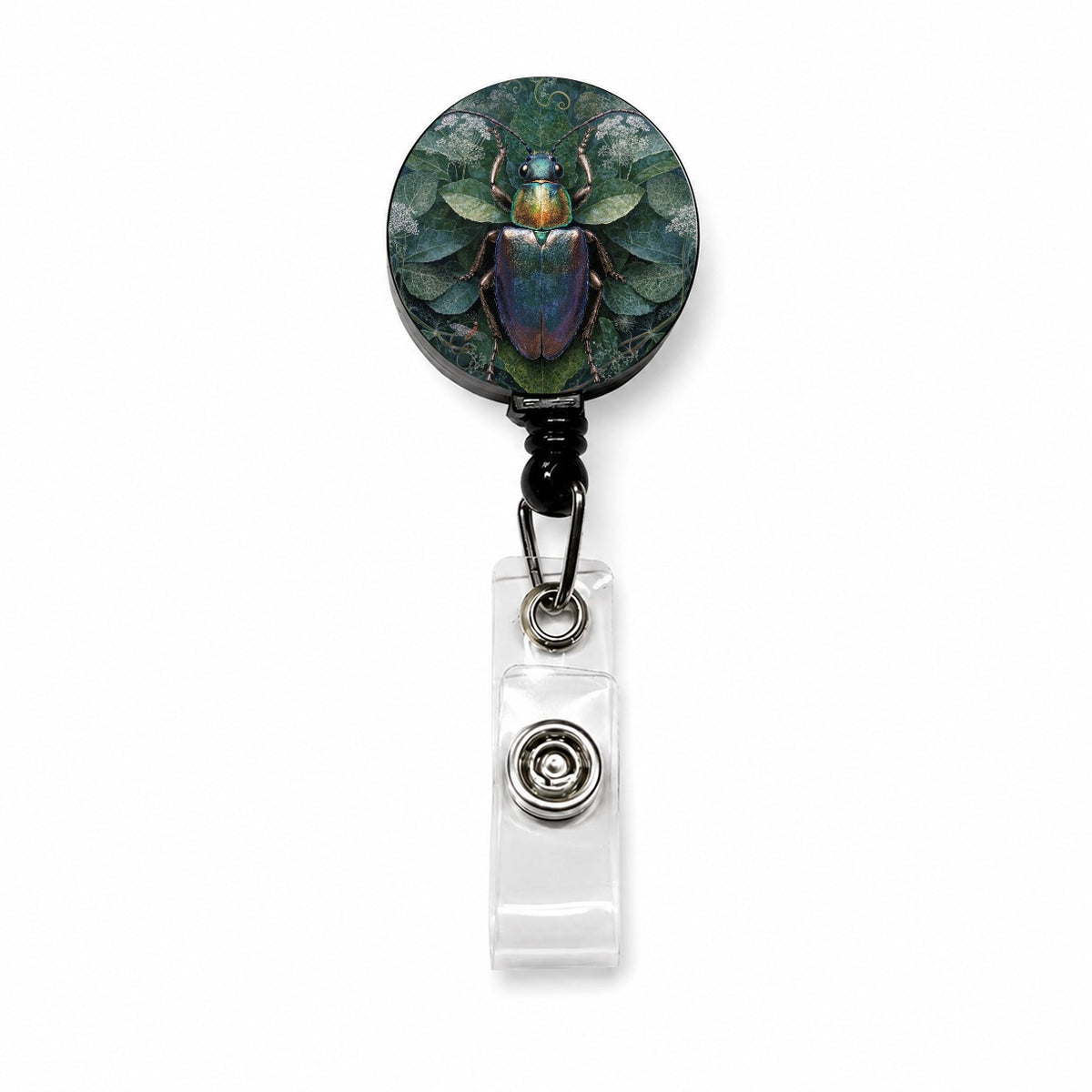 Beetle Botanical Garden Retractable ID Key Card Name Tag Badge Holder with Clip