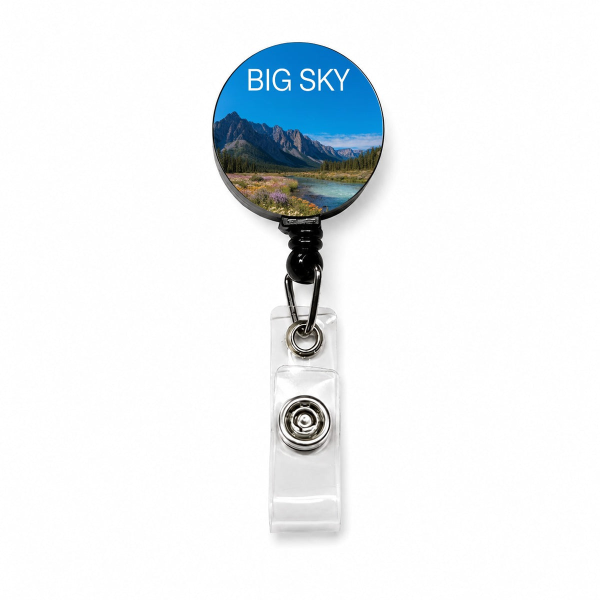 Big Sky Montana Travel Retractable ID Key Card Name Tag Badge Holder with Clip