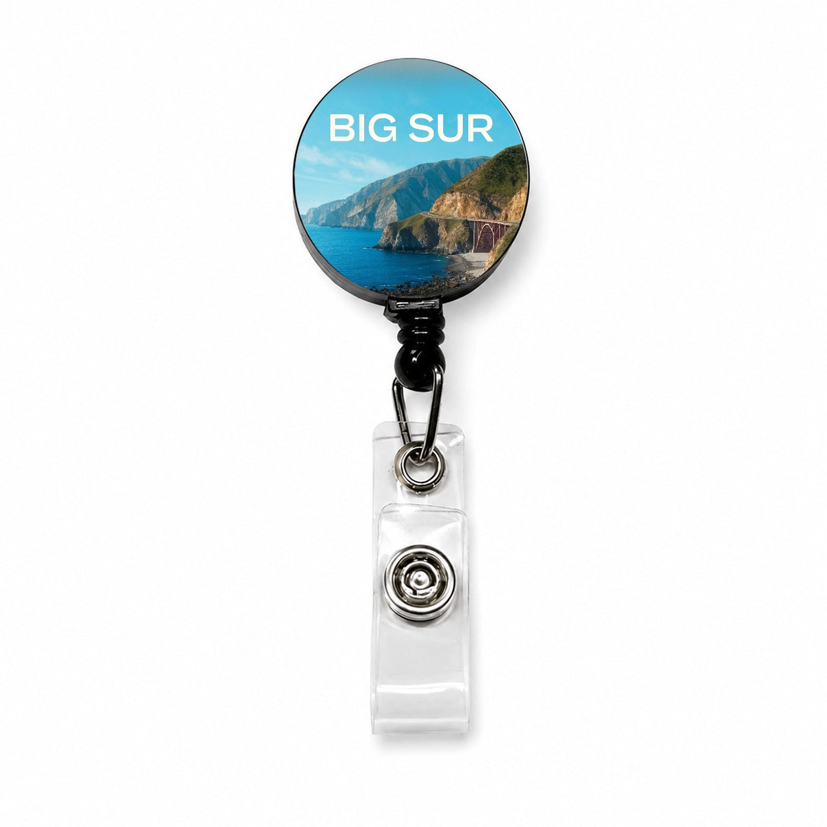 Big Sur California Travel Ocean Retractable ID Key Card Name Tag Badge Holder with Clip