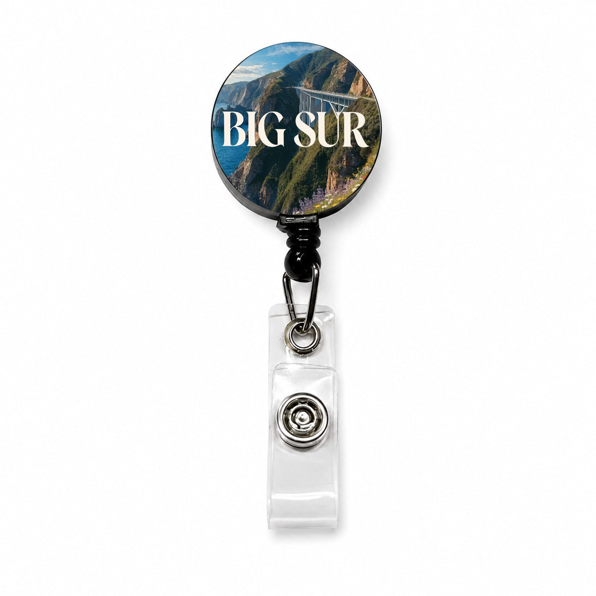 Big Sur California Travel Retractable ID Key Card Name Tag Badge Holder with Clip