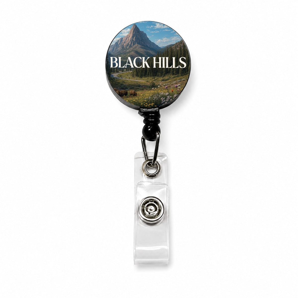Black Hills South Dakota Travel Retractable ID Key Card Name Tag Badge Holder with Clip