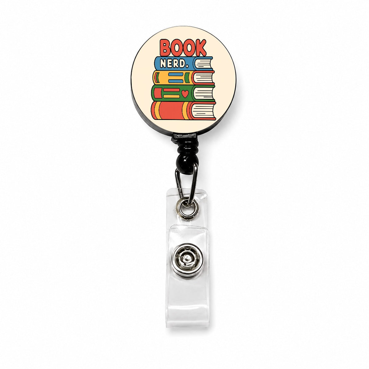 Book Nerd Reader Cute Funny Retractable ID Key Card Name Tag Badge Holder with Clip