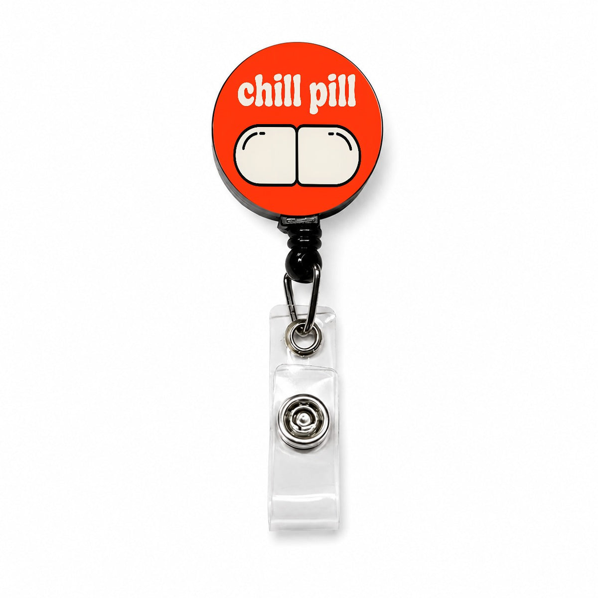 Chill Pill Funny Retractable ID Key Card Name Tag Badge Holder with Clip