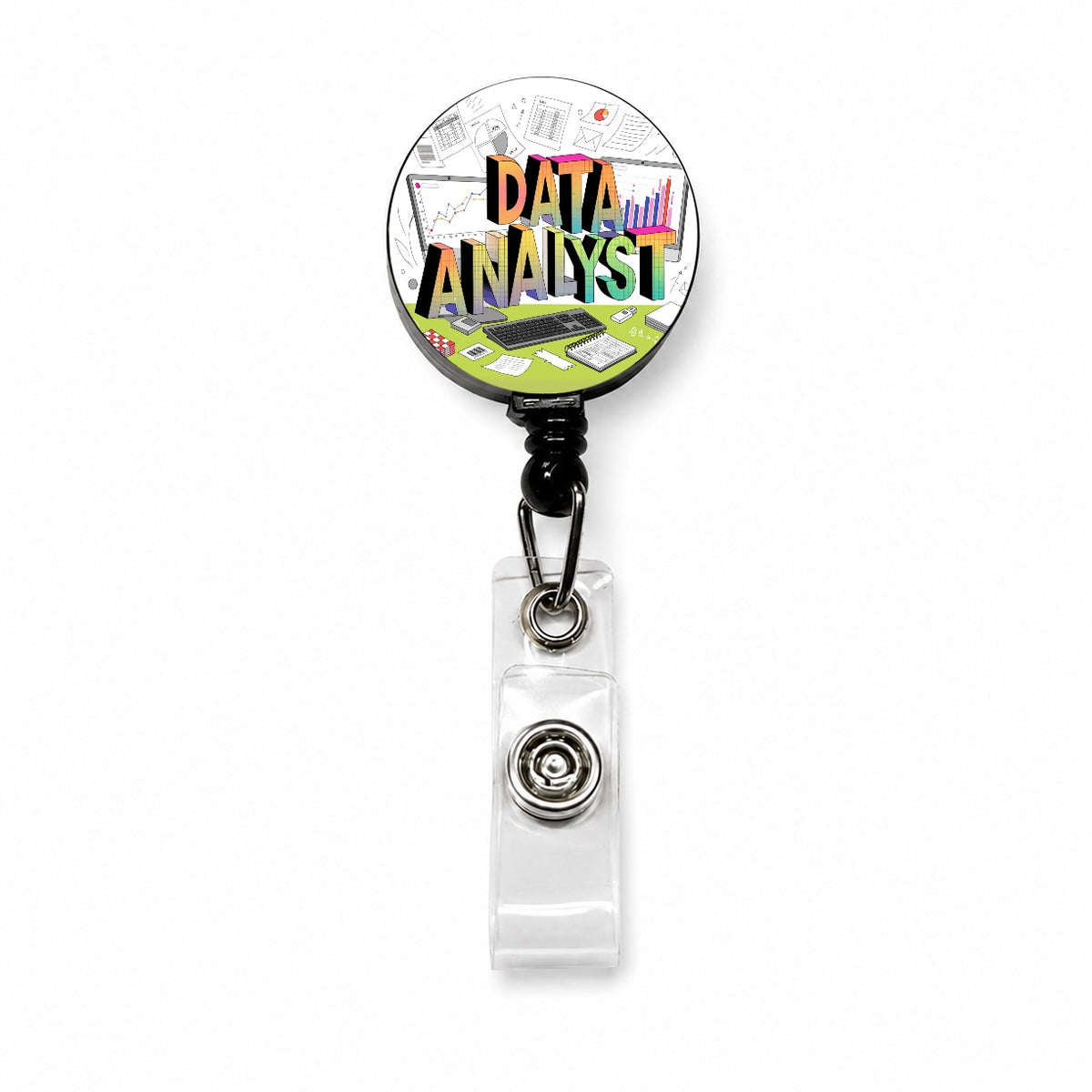 Data Analyst Retractable ID Key Card Name Tag Badge Holder with Clip
