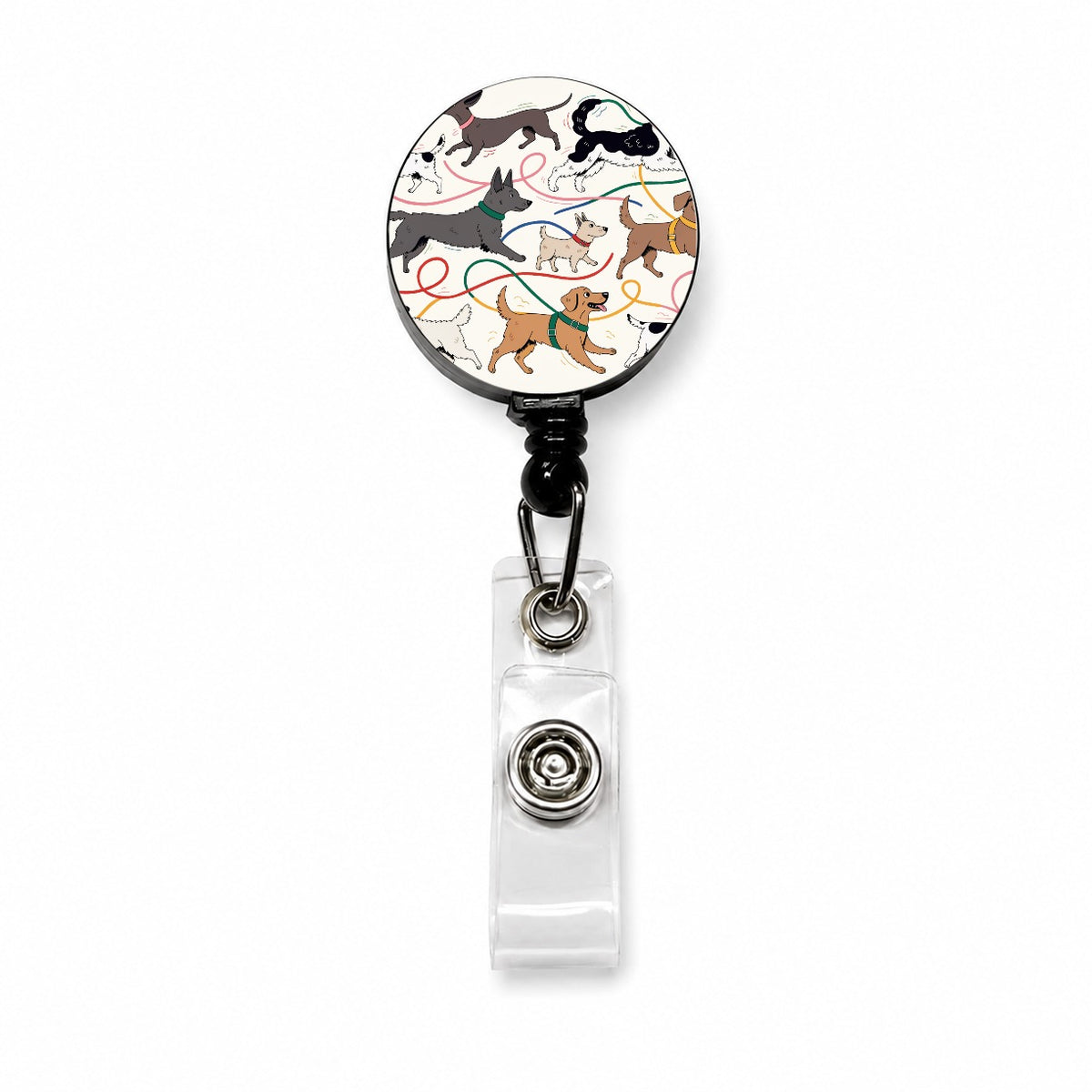 Dog Walk Chaos Retractable ID Key Card Name Tag Badge Holder with Clip