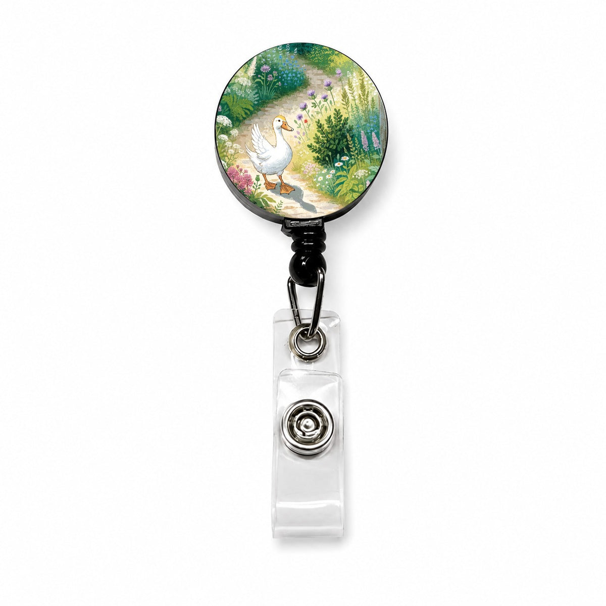 Duck Cottage Garden Retractable ID Key Card Name Tag Badge Holder with Clip