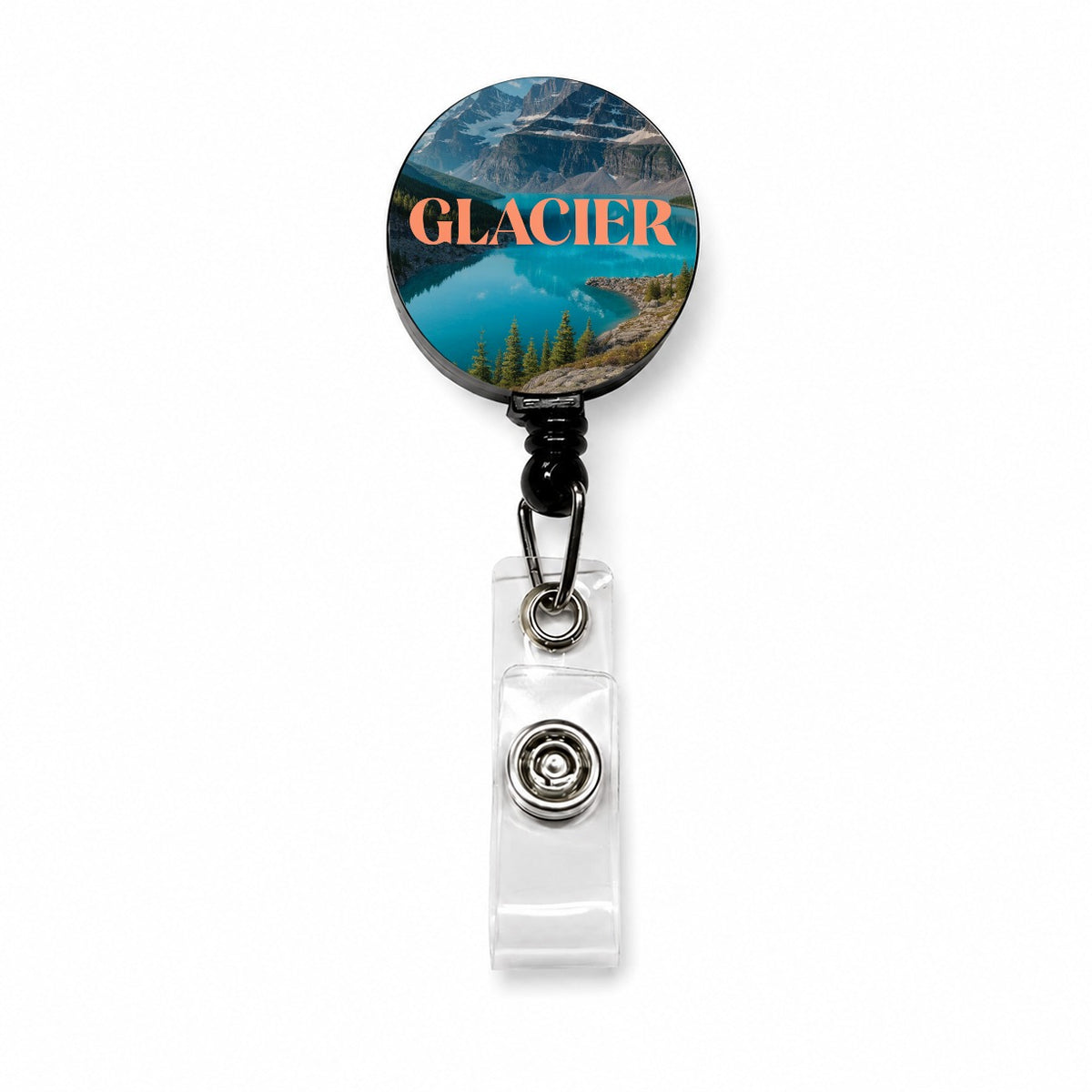 Glacier Montana Travel Retractable ID Key Card Name Tag Badge Holder with Clip