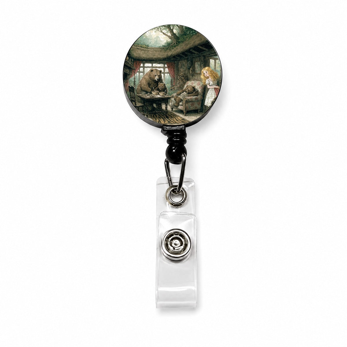 Goldilocks Three Bears Retractable ID Key Card Name Tag Badge Holder with Clip