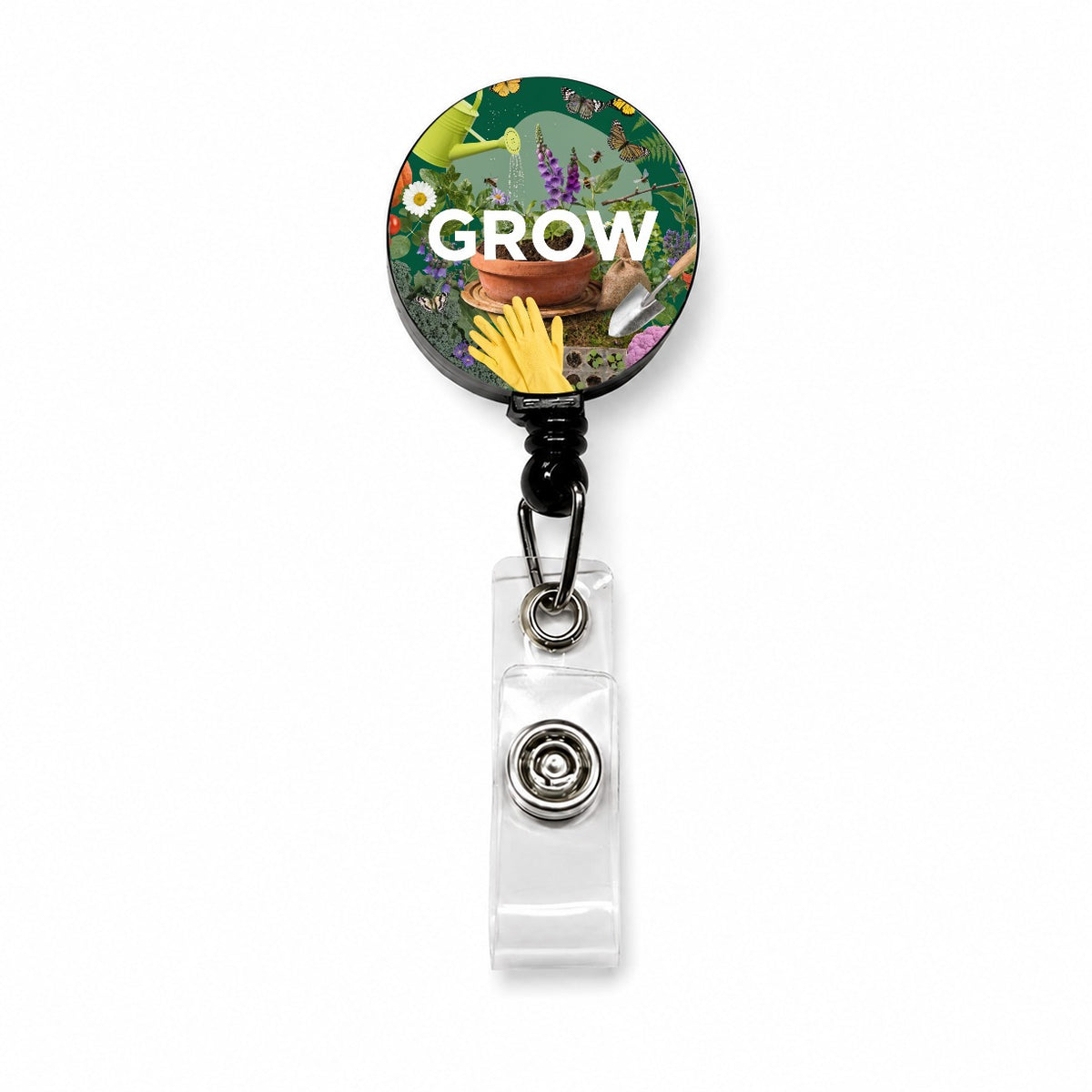 Grow Gardening Gardener Tools Retractable ID Key Card Name Tag Badge Holder with Clip