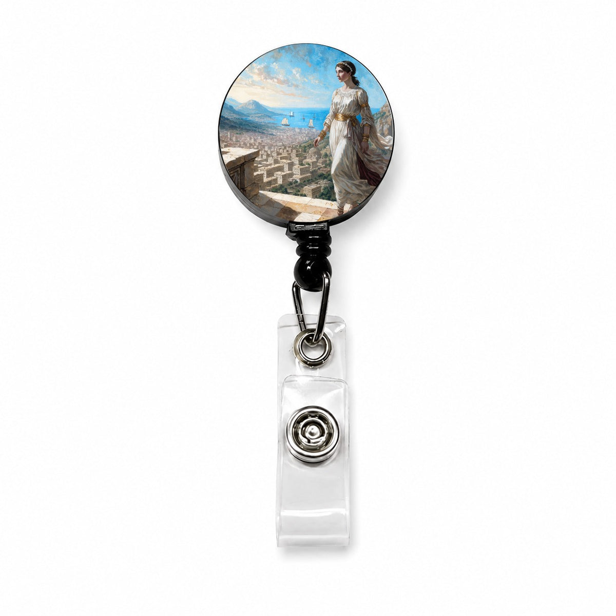 Helen Of Troy Retractable ID Key Card Name Tag Badge Holder with Clip