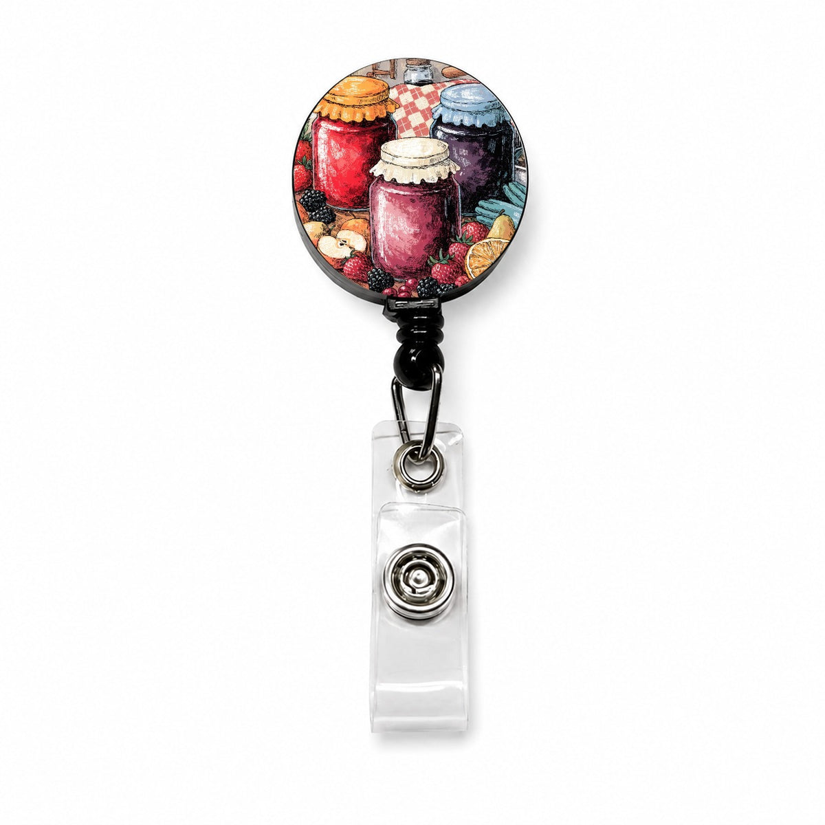 Homemade Jam Preserves Retractable ID Key Card Name Tag Badge Holder with Clip