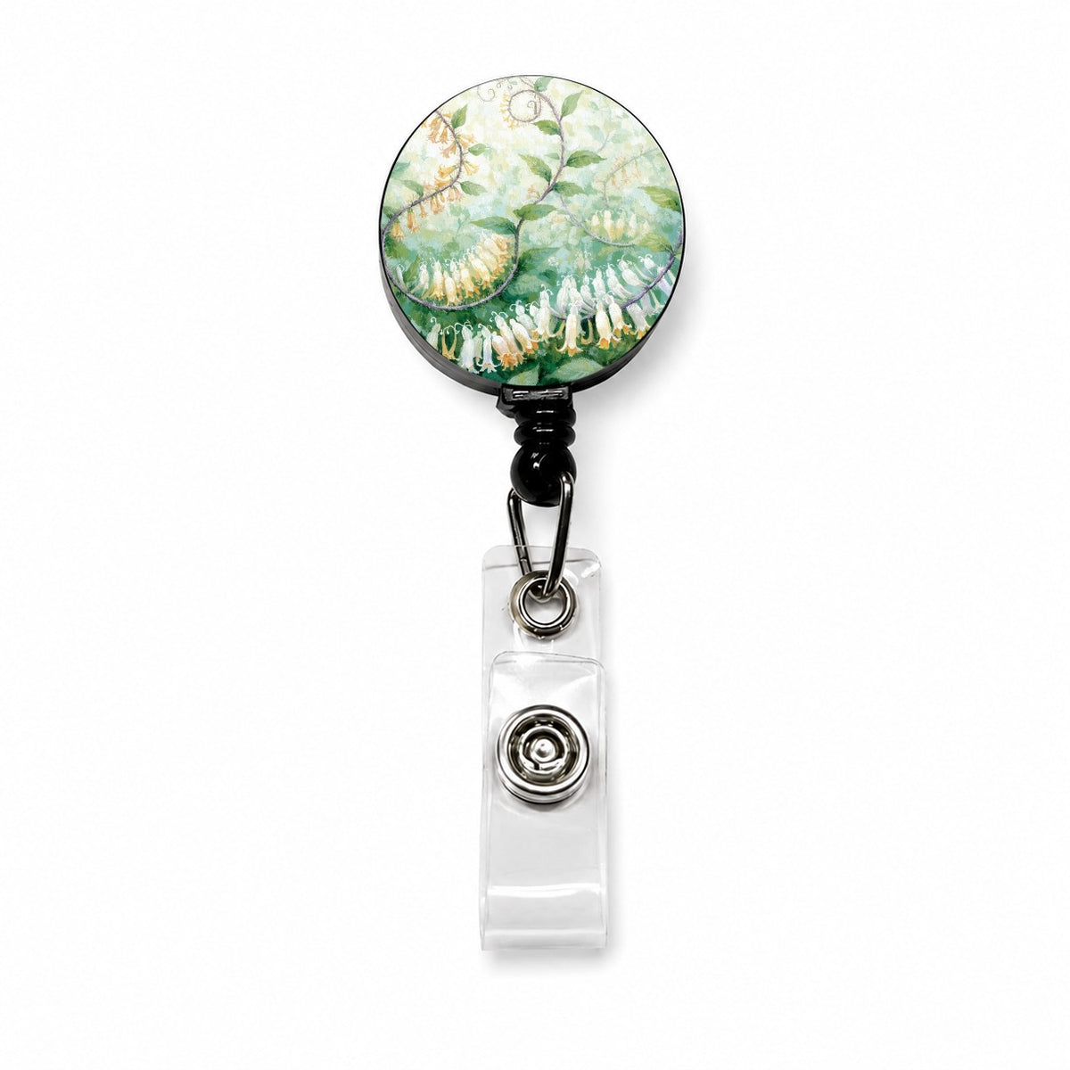 Honeysuckle Flowering Vine Retractable ID Key Card Name Tag Badge Holder with Clip