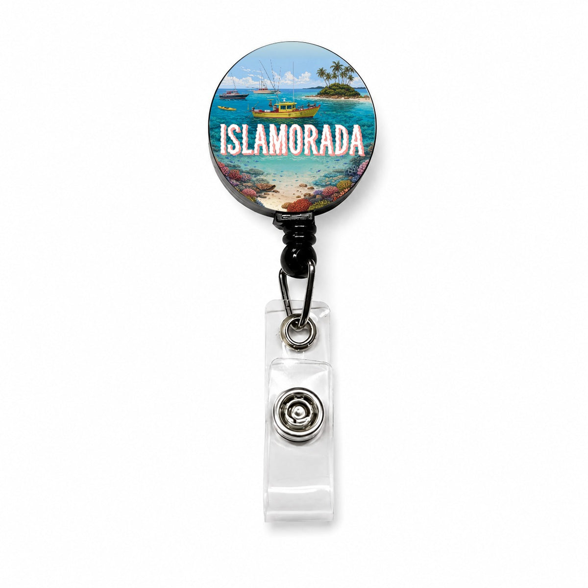 Islamorada Florida Travel Retractable ID Key Card Name Tag Badge Holder with Clip