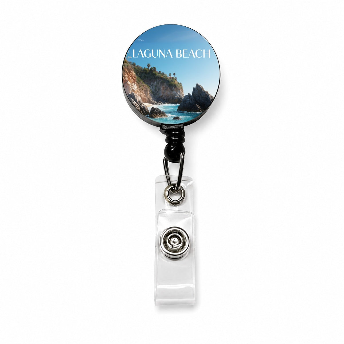 Laguna Beach California Travel Retractable ID Key Card Name Tag Badge Holder with Clip