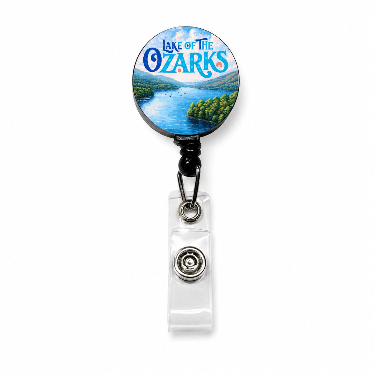 Lake of the Ozarks Missouri Travel Retractable ID Key Card Name Tag Badge Holder with Clip