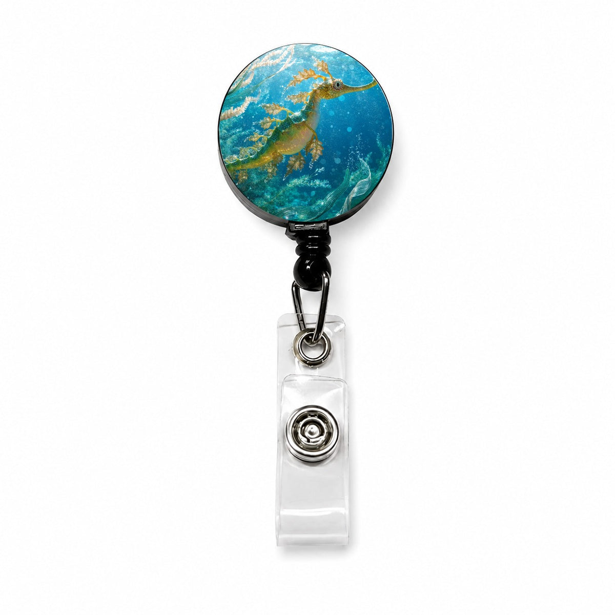 Leafy Seadragon Ocean Retractable ID Key Card Name Tag Badge Holder with Clip