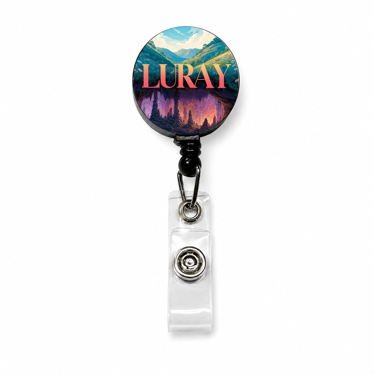 Luray Virginia Travel Retractable ID Key Card Name Tag Badge Holder with Clip
