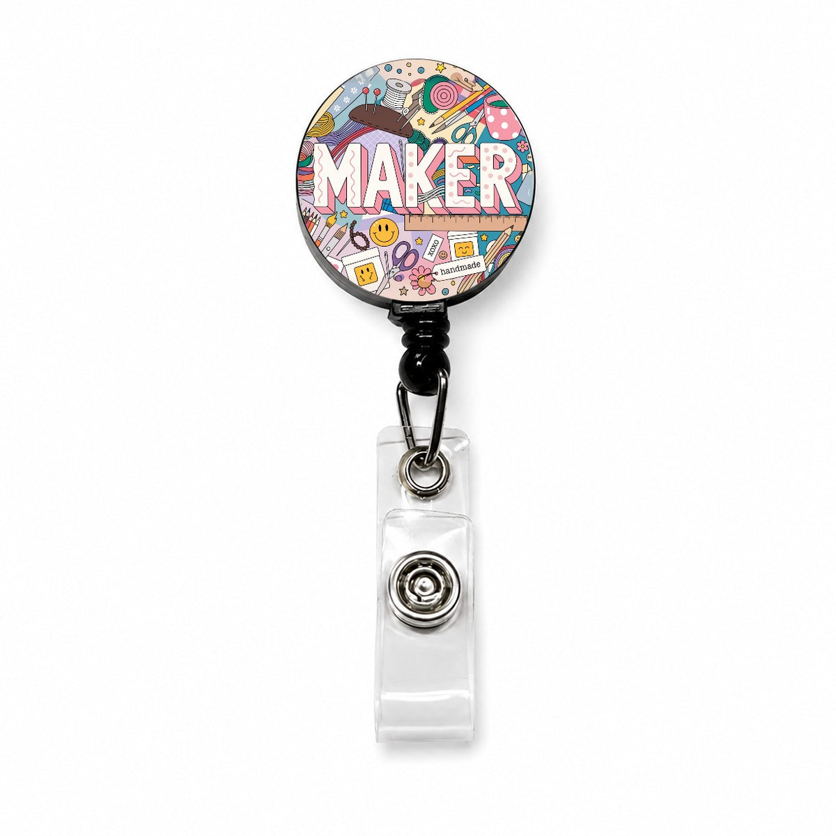 Maker Crafting Handmade Sewing Cute Retractable ID Key Card Name Tag Badge Holder with Clip