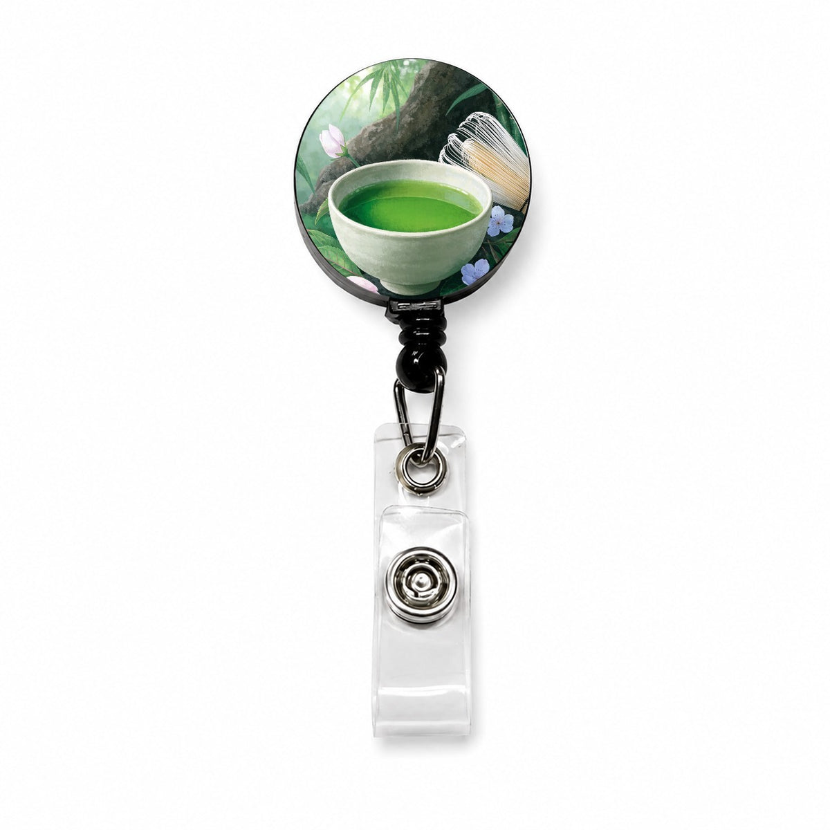 Matcha Tea Garden Retractable ID Key Card Name Tag Badge Holder with Clip