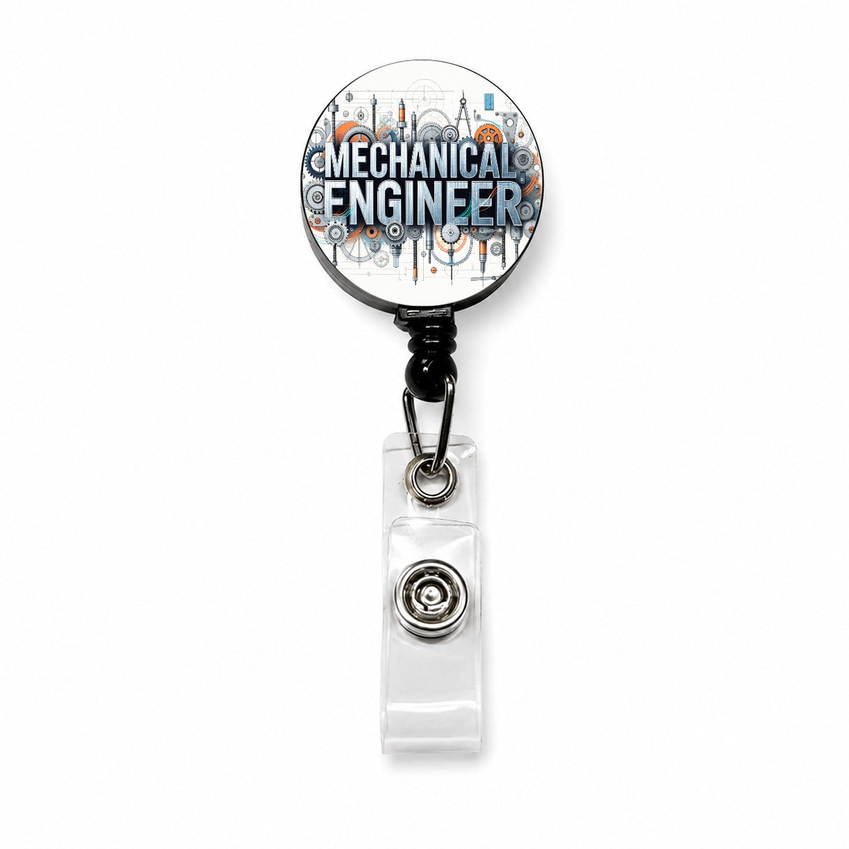 Mechanical Engineer Retractable ID Key Card Name Tag Badge Holder with Clip