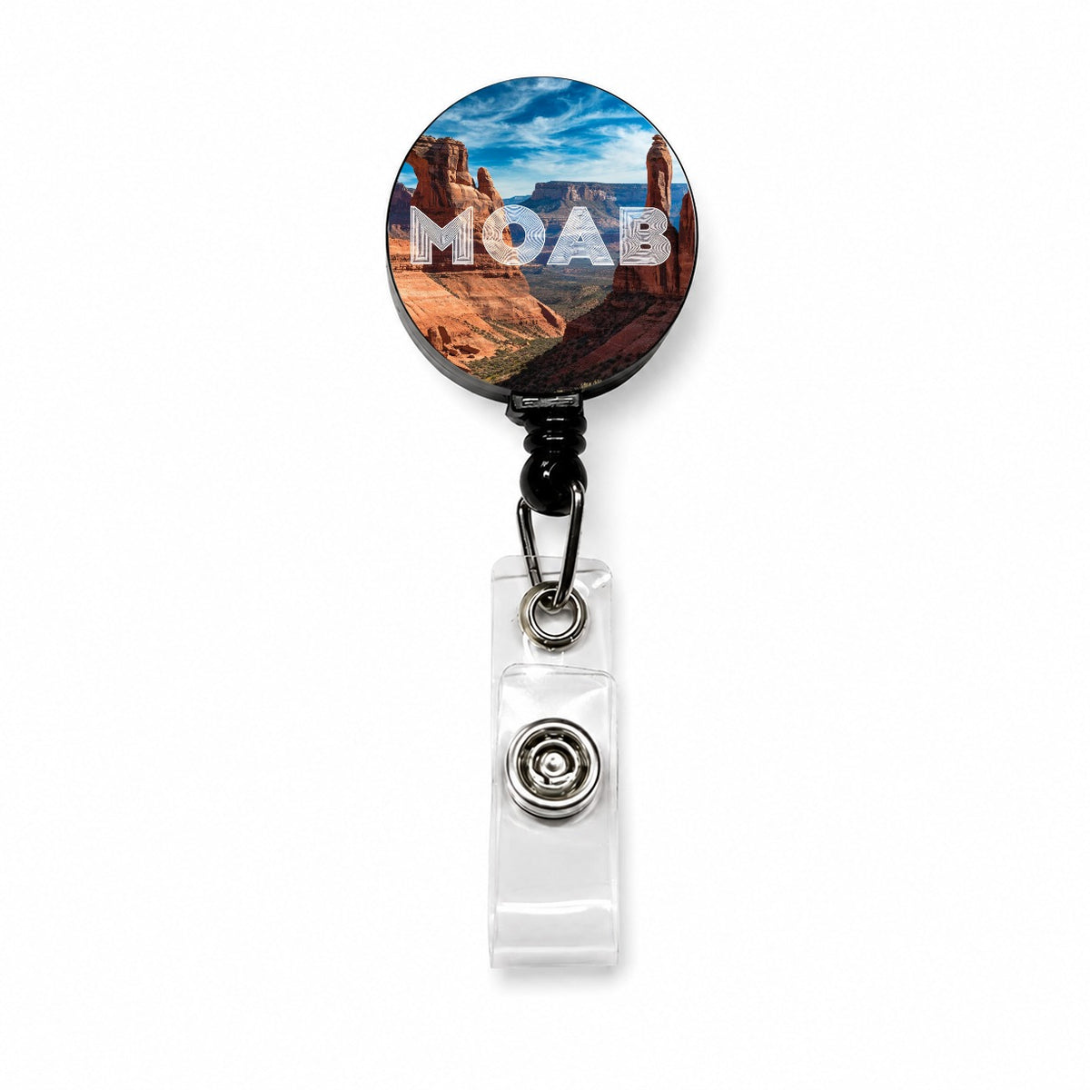 Moab Utah Retractable ID Key Card Name Tag Badge Holder with Clip