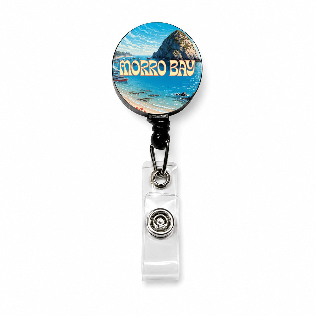 Morro Bay California Travel Retractable ID Key Card Name Tag Badge Holder with Clip