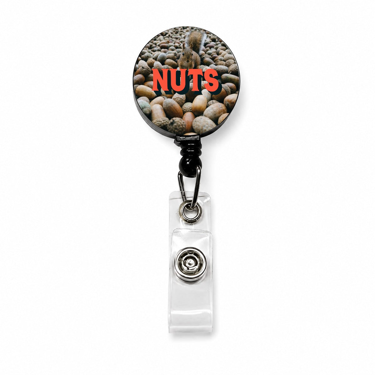 Nuts Funny Squirrel Photo Retractable ID Key Card Name Tag Badge Holder with Clip