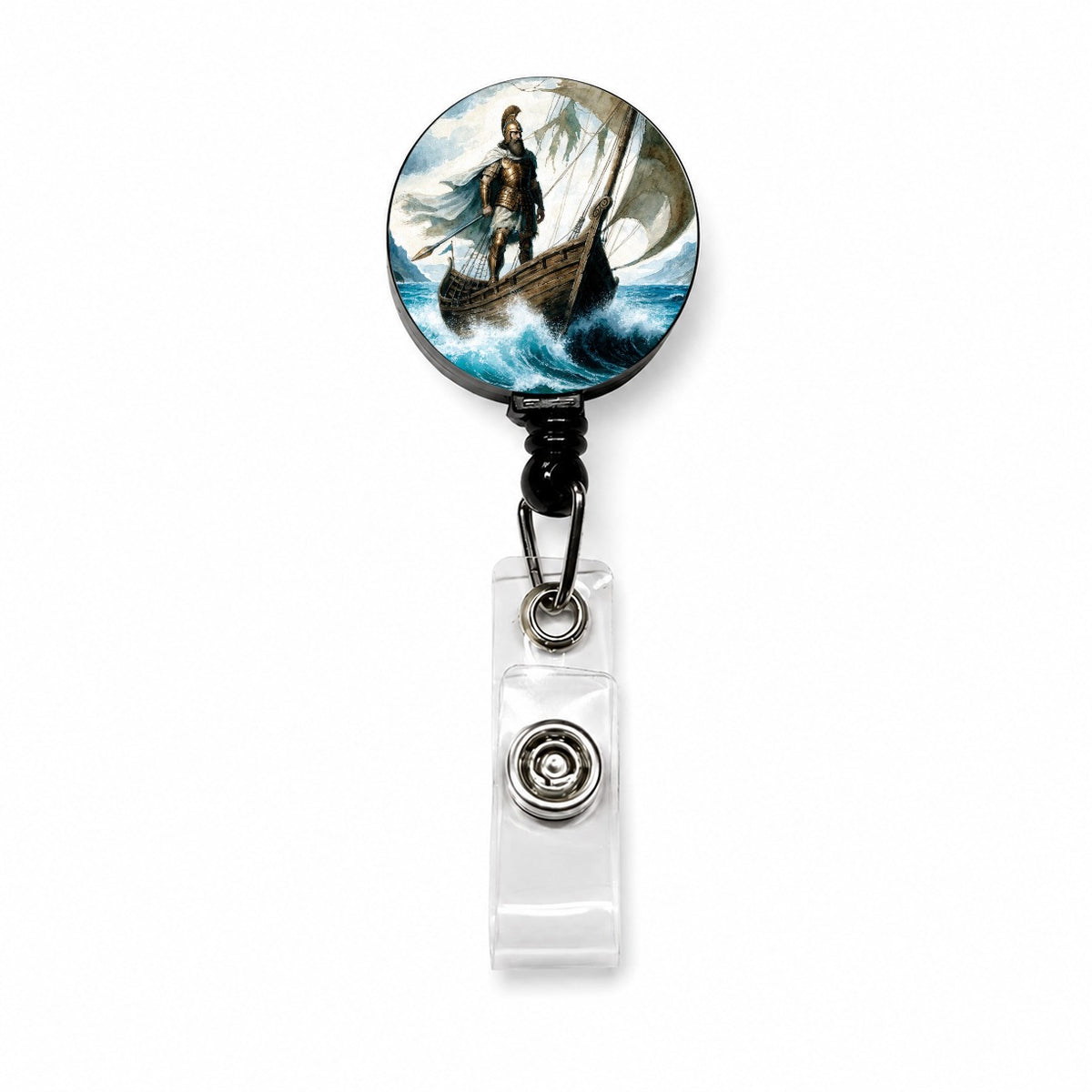 Odysseus Greek Mythology Retractable ID Key Card Name Tag Badge Holder with Clip