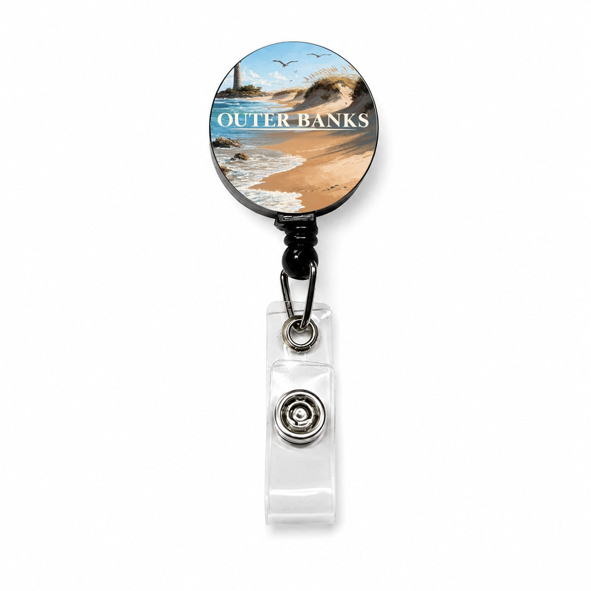 Outer Banks North Carolina Travel Retractable ID Key Card Name Tag Badge Holder with Clip