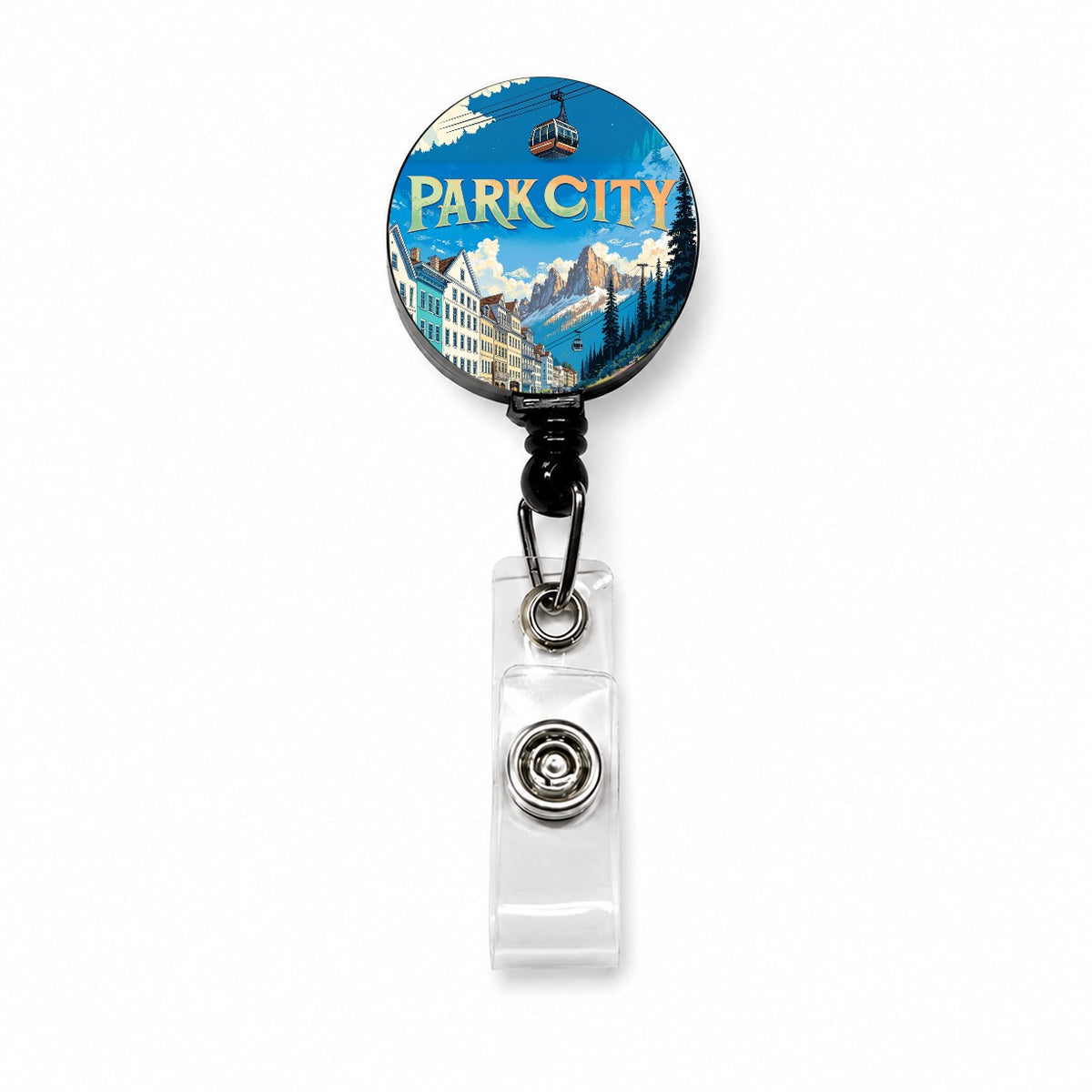 Park City Utah Travel Retractable ID Key Card Name Tag Badge Holder with Clip