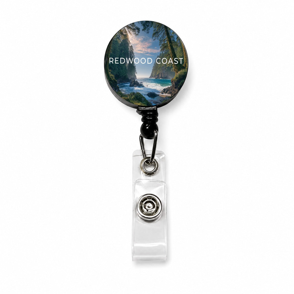 Redwood Coast California Travel Retractable ID Key Card Name Tag Badge Holder with Clip