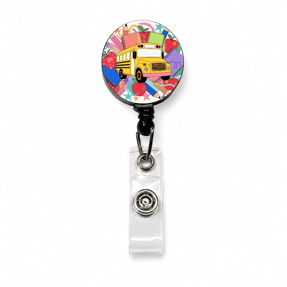 School Bus Driver Teacher Principle Retractable ID Key Card Name Tag Badge Holder with Clip