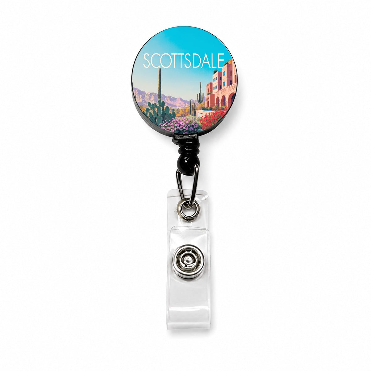 Scottsdale Arizona Travel Retractable ID Key Card Name Tag Badge Holder with Clip