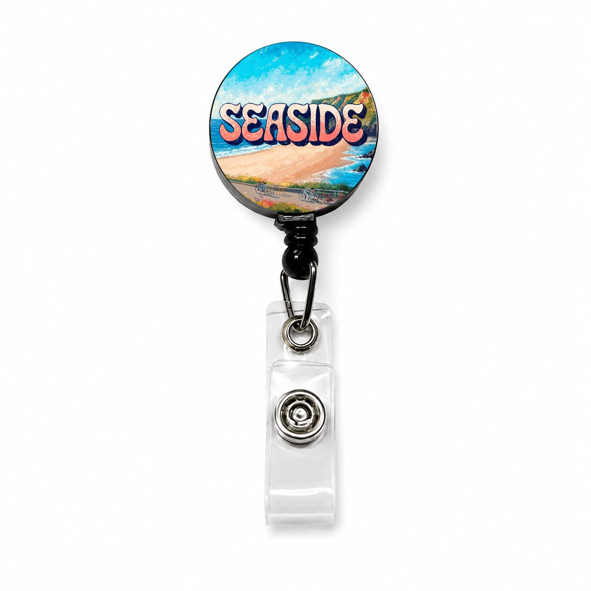 Seaside Oregon Travel Retractable ID Key Card Name Tag Badge Holder with Clip