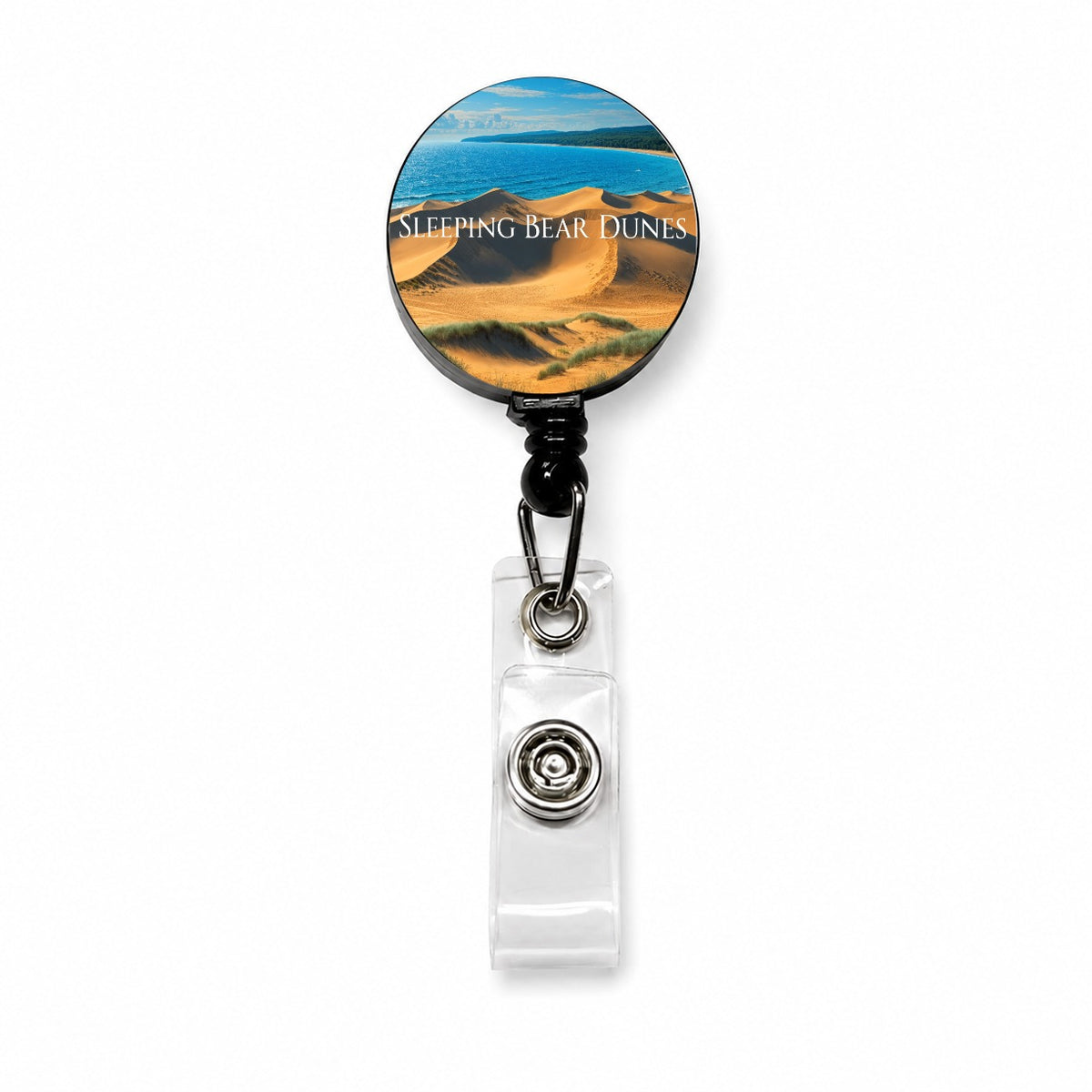 Sleeping Bear Dunes Michigan Travel Retractable ID Key Card Name Tag Badge Holder with Clip