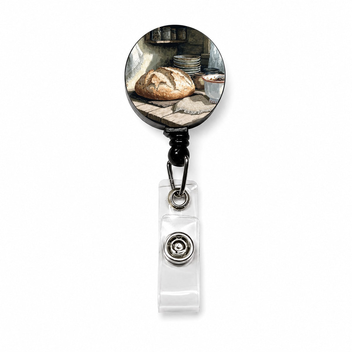 Sourdough Cottage Kitchen Retractable ID Key Card Name Tag Badge Holder with Clip