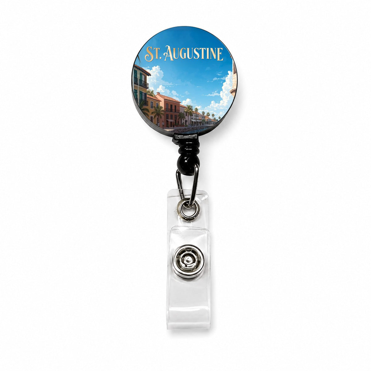 St Augustine Florida Travel Retractable ID Key Card Name Tag Badge Holder with Clip